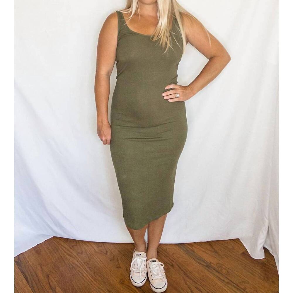 NEW REFINED CANVAS heartbreaker layering dress in olive